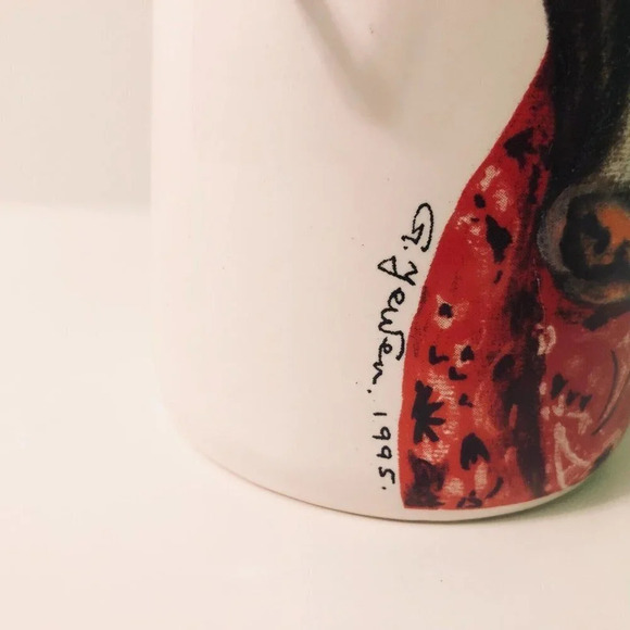 Vintage 1995 G Yewen Cow Wire Ball Crock Jar With Cowboy Hat Lid - Picture 3 of 16